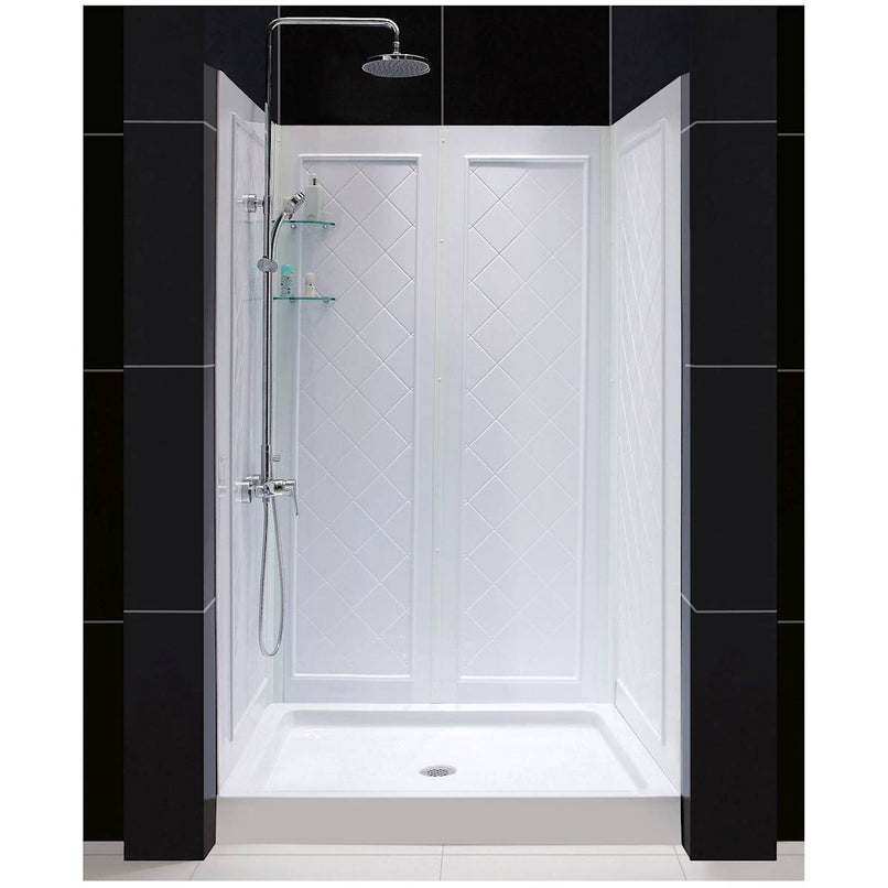 Flex 36" D x 48" W x 76 3/4" H Semi Frameless Shower Door with Center Drain Base and Backwalls - image 16