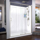 Flex 32" D x 60" W x 76 3/4" H Semi Frameless Shower Door with Right Drain Base and Backwalls - image 1