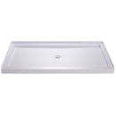 Aqua Ultra 74-3/4" High x 60" Wide 30" Deep Hinged Frameless Shower Door with Clear Glass, SlimeLine Shower Base Kit, and Center Drain - image 9