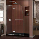Aqua Ultra 74-3/4" High x 60" Wide 32" Deep Hinged, Shower Screen Frameless Shower Door with Clear Glass, SlimeLine Shower Base Kit, and Center Drain - image 1