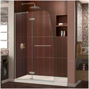 Aqua Ultra 74-3/4" High x 60" Wide 32" Deep Hinged, Shower Screen Frameless Shower Door with Clear Glass, SlimeLine Shower Base Kit, and Left Drain - image 1