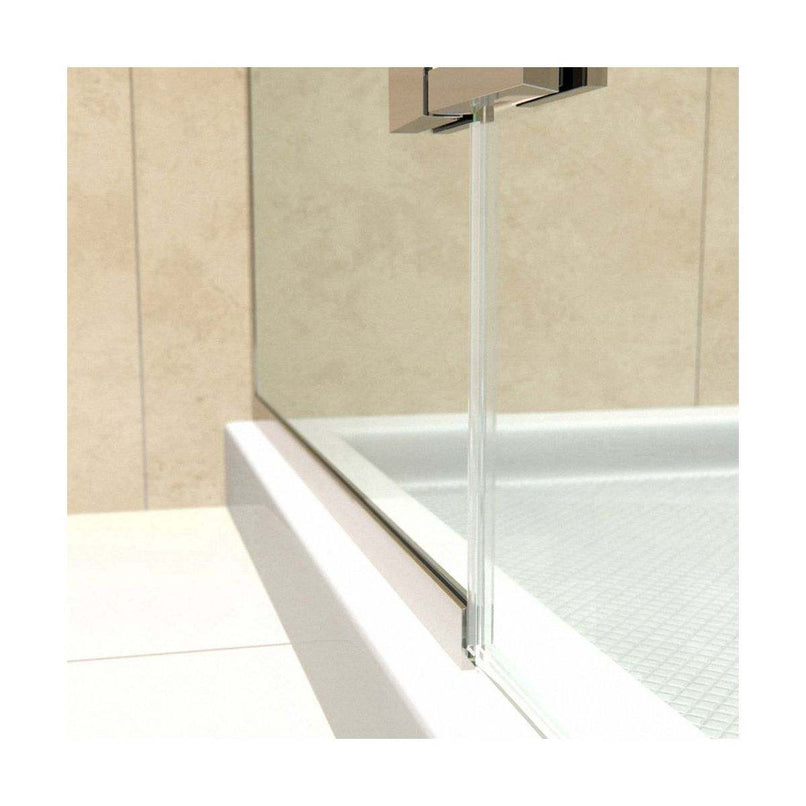Aqua Ultra 74-3/4" High x 60" Wide 32" Deep Hinged Frameless Shower Door with Clear Glass, SlimeLine Shower Base Kit, and Left Drain - image 4