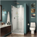 Aqua Fold Bi-Fold Shower Enclosure with White 32" x 32" Acrylic Base and Backwall Kit - image 1
