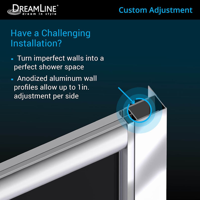 Prime 33" Wide x 74 3/4" High Semi-Frameless Clear Glass Sliding Shower Enclosure - Includes Shower Base - image 14