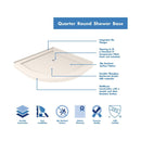 Prime 33" Wide x 74 3/4" High Semi-Frameless Clear Glass Sliding Shower Enclosure - Includes Shower Base - image 9