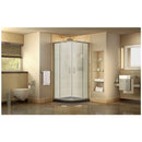Prime 33" Wide x 74 3/4" High Semi-Frameless Frosted Glass Sliding Shower Enclosure - Includes Shower Base - image 4