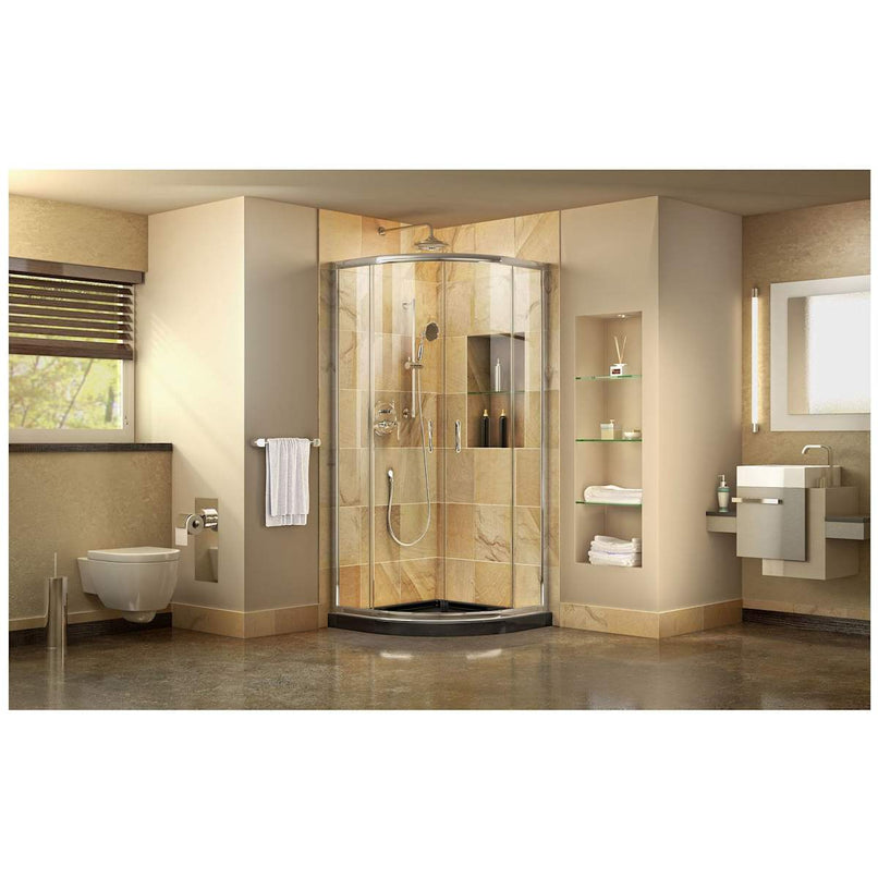 Prime 33" Wide x 74 3/4" High Semi-Frameless Clear Glass Sliding Shower Enclosure - Includes Shower Base - image 15