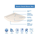 Prime 36" Wide x 74 3/4" High Semi-Frameless Clear Glass Sliding Shower Enclosure - Includes Shower Base - image 7