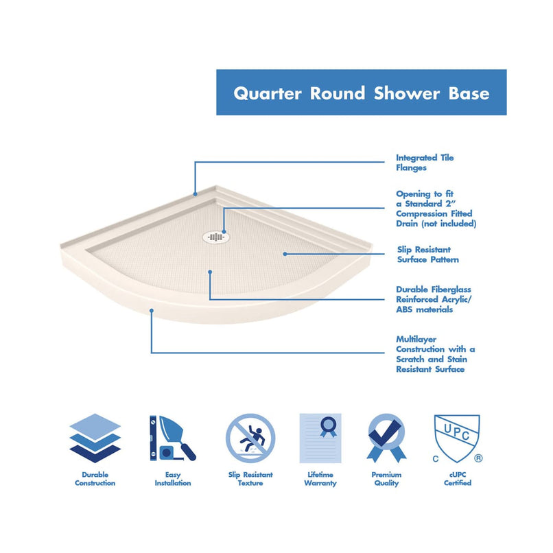 Prime 36" Wide x 74 3/4" High Semi-Frameless Clear Glass Sliding Shower Enclosure - Includes Shower Base - image 7