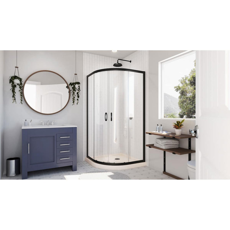Prime 36" Wide x 74 3/4" High Semi-Frameless Clear Glass Sliding Shower Enclosure - Includes Shower Base - image 18