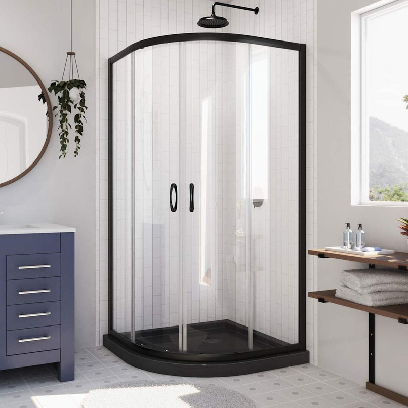 Prime 74-3/4" High x 36" Wide x 36" Deep Sliding Framed Shower Enclosure with Clear Glass - image 1
