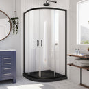 Prime 38" Wide x 74 3/4" High Semi-Frameless Clear Glass Sliding Shower Enclosure - Includes Shower Base - image 1