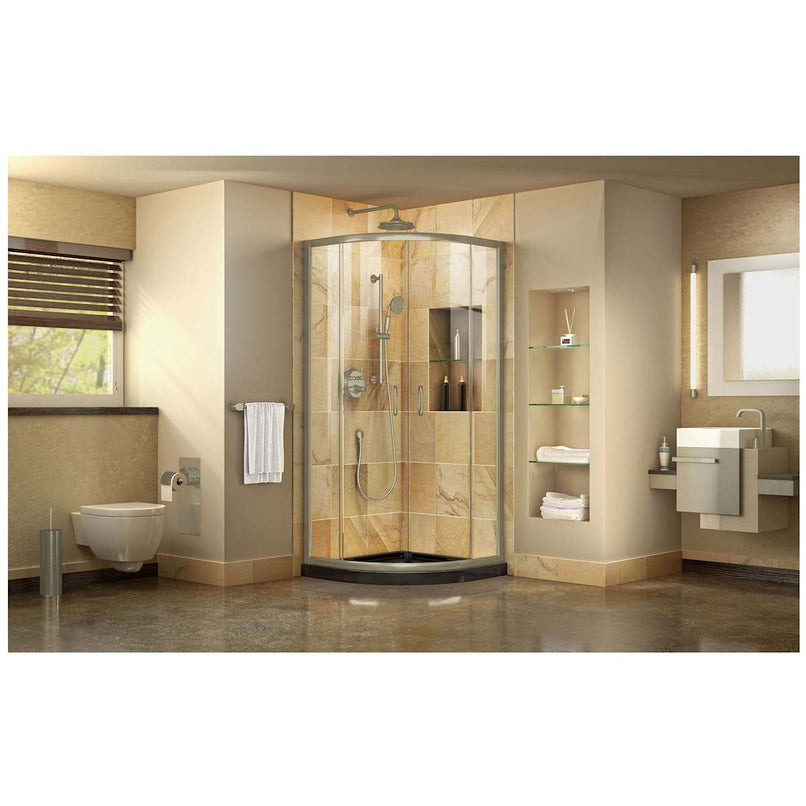 Prime 38" Wide x 74 3/4" High Semi-Frameless Clear Glass Sliding Shower Enclosure - Includes Shower Base - image 4