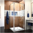 Flex 74-3/4" High x 32" Wide x 32" Deep Pivot Framed Shower Enclosure with Clear Glass, 32" Deep x 32" Wide Shower Base, and Return Panel - image 1