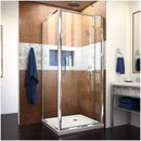 Flex 74-3/4" High x 32" Wide x 32" Deep Pivot Framed Shower Enclosure with Clear Glass, 32" Deep x 32" Wide Shower Base, and Return Panel - image 1