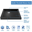Flex 74-3/4" High x 32" Wide x 32" Deep Pivot Framed Shower Enclosure with Clear Glass, 32" Deep x 32" Wide Shower Base, and Return Panel - image 12