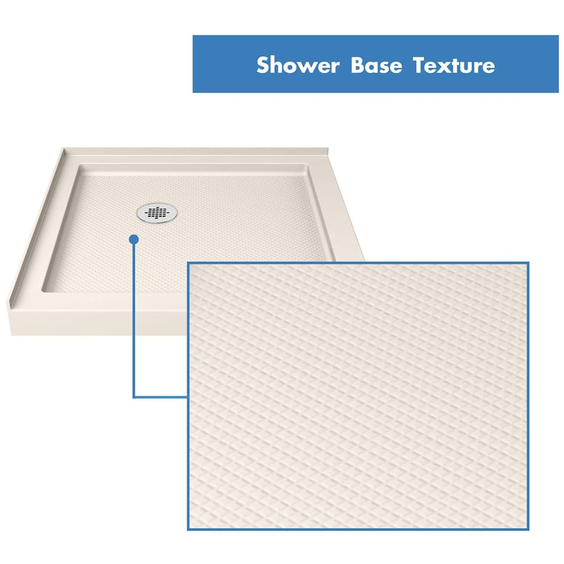 Flex 36" D x 36" W x 74 3/4" H Semi-Frameless Pivot Shower Enclosure with Biscuit Base - image 14