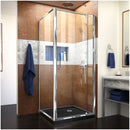 Flex 74-3/4" High x 36" Wide x 36" Deep Pivot Framed Shower Enclosure with Clear Glass and 36" Deep x 36" Wide Shower Base, and Return Panel - image 1