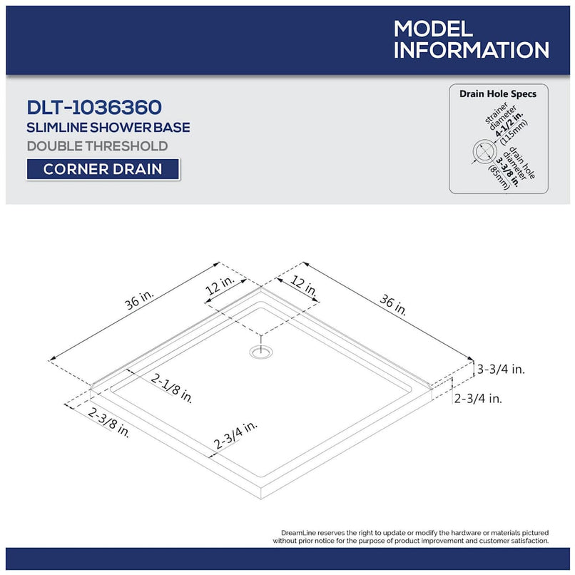 Flex 36" D x 36" W x 74 3/4" H Semi-Frameless Pivot Shower Enclosure with White Base - image 11