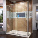 Flex 36" D x 60" W x 74 3/4" H Semi Frameless Shower Enclosure with Left Drain Base Kit - image 1