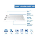 Flex 36" D x 60" W x 74 3/4" H Semi Frameless Shower Enclosure with Left Drain Base Kit - image 17