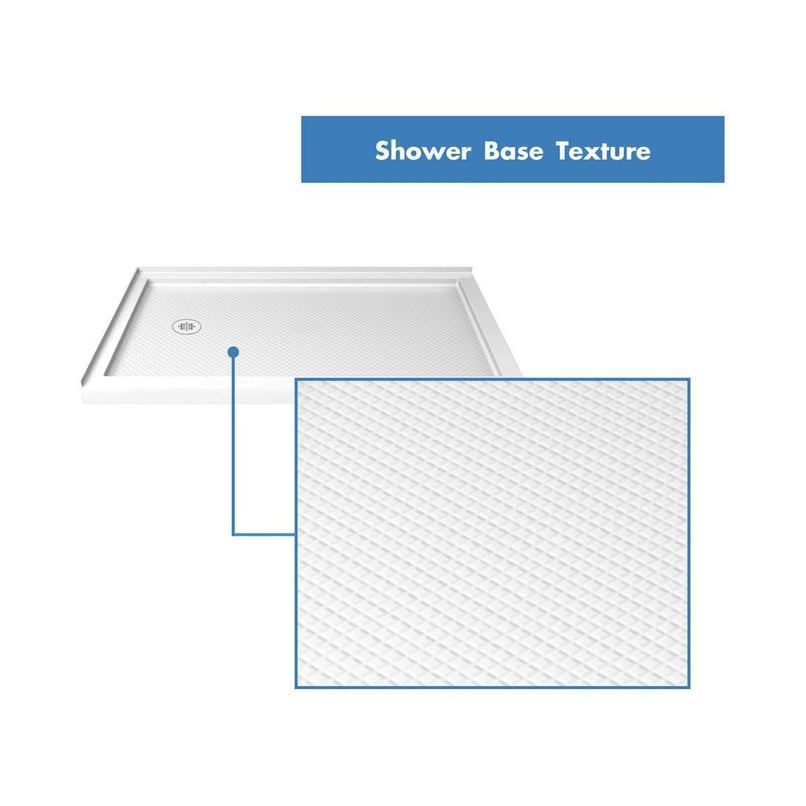 Flex 36" D x 60" W x 74 3/4" H Semi Frameless Shower Enclosure with Left Drain Base Kit - image 18