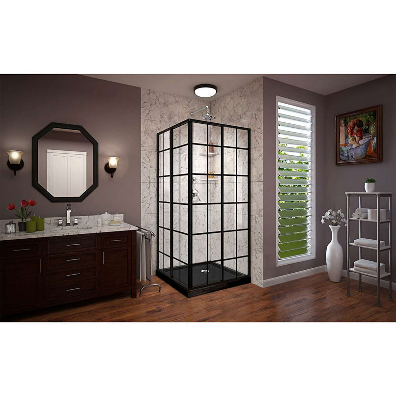 French Corner 74-3/4" High x 36" Wide x 36" Deep Sliding Framed Shower Enclosure with Clear Glass - image 5