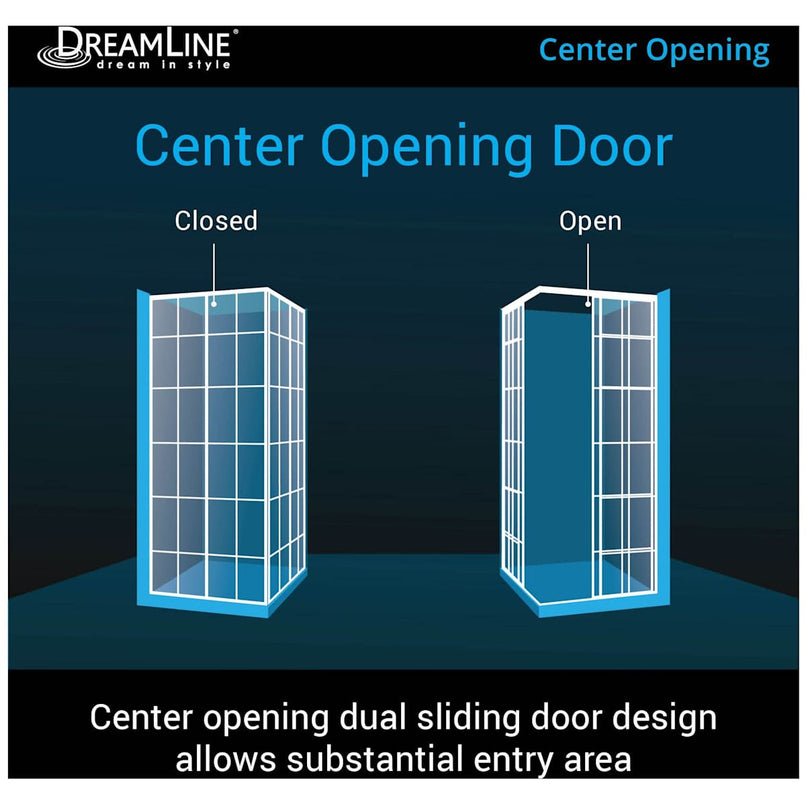 French Corner 74-3/4" High x 36" Wide x 36" Deep Sliding Framed Shower Enclosure with Clear Glass - image 7