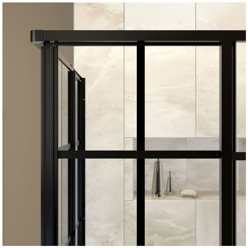 French Corner 74-3/4" High x 36" Wide x 36" Deep Sliding Framed Shower Enclosure with Clear Glass - image 9