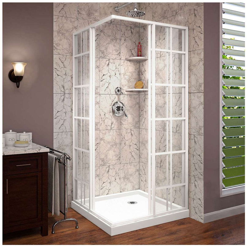 French Corner 74-3/4" High x 36" Wide x 36" Deep Sliding Framed Shower Enclosure with Clear Glass - image 14