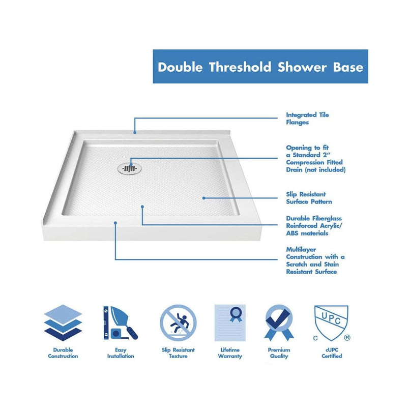 French Corner 74-3/4" High x 36" Wide x 36" Deep Sliding Framed Shower Enclosure with Clear Glass - image 20
