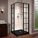 French Corner 74-3/4" High x 42" Wide x 42" Deep Sliding Framed Shower Enclosure with Patterned Glass - image 5