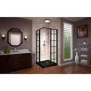 French Corner 74-3/4" High x 42" Wide x 42" Deep Sliding Framed Shower Enclosure with Patterned Glass - image 13