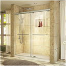 Charisma 78-3/4" High x 60" Wide 30" Deep Sliding Frameless Shower Door with Clear Glass, SlimeLine Shower Base Kit, and Center Drain - image 1