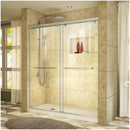 Charisma 78-3/4" High x 60" Wide 30" Deep Sliding Frameless Shower Door with Clear Glass, SlimeLine Shower Base Kit, and Left Drain - image 1