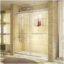 Charisma 78-3/4" High x 60" Wide 32" Deep Sliding Frameless Shower Door with Clear Glass, SlimeLine Shower Base Kit, and Left Drain - image 1