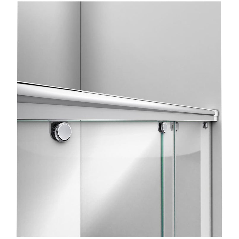 Charisma 78-3/4" High x 60" Wide 34" Deep Sliding Frameless Shower Door with Clear Glass, SlimeLine Shower Base Kit, and Center Drain - image 11