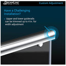 Charisma 78-3/4" High x 60" Wide 34" Deep Sliding Frameless Shower Door with Clear Glass, SlimeLine Shower Base Kit, and Left Drain - image 2