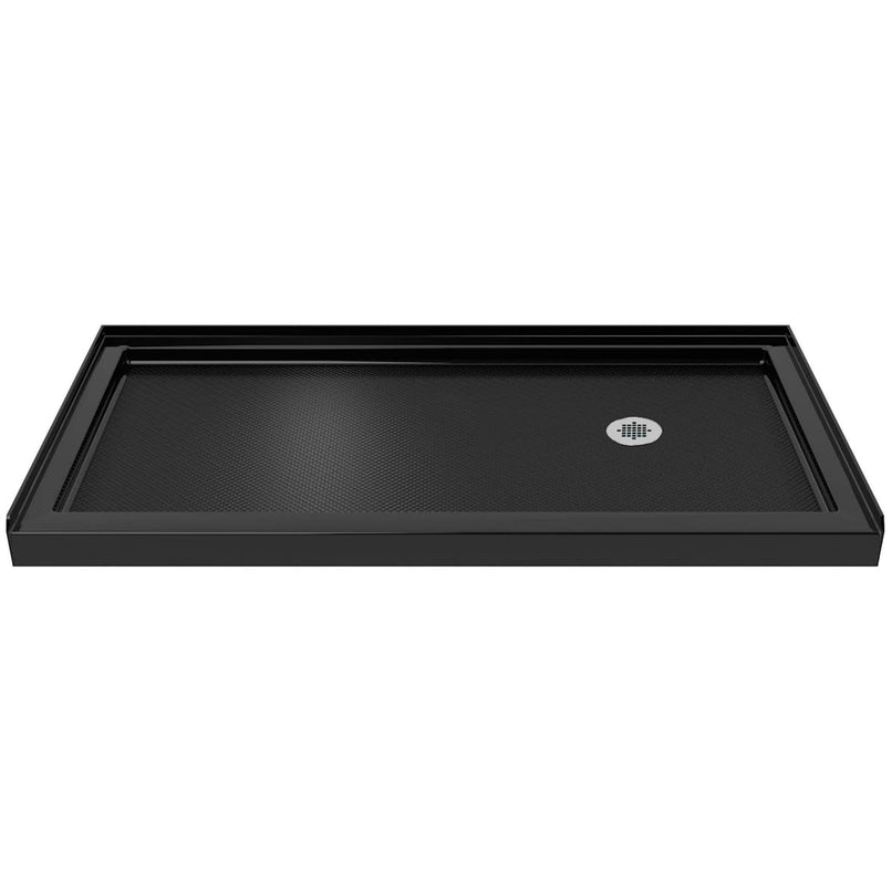 Charisma 78-3/4" High x 60" Wide 34" Deep Sliding Frameless Shower Door with Clear Glass, SlimeLine Shower Base Kit, and Right Drain - image 18