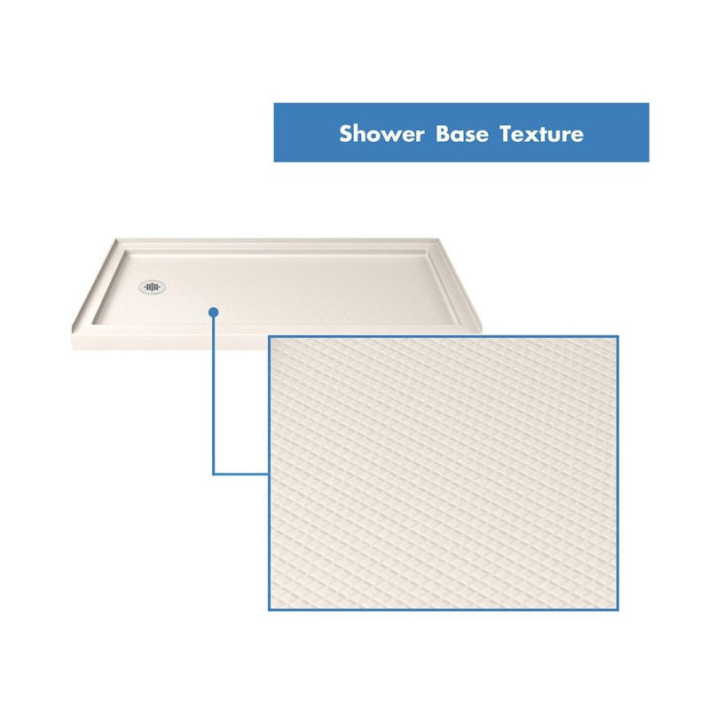 Charisma 78-3/4" High x 60" Wide 36" Deep Sliding Frameless Shower Door with Clear Glass, SlimeLine Shower Base Kit, and Left Drain - image 14