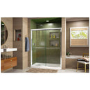 Duet 74-3/4" High x 60" Wide 30" Deep Sliding Framed Shower Door with Clear Glass, SlimeLine Shower Base Kit, and Left Drain - image 9