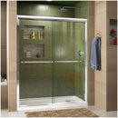 Duet 74-3/4" High x 60" Wide 30" Deep Sliding Framed Shower Door with Clear Glass, SlimeLine Shower Base Kit, and Right Drain - image 1