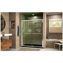 Duet 74-3/4" High x 60" Wide 32" Deep Sliding Framed Shower Door with Clear Glass, SlimeLine Shower Base Kit, and Center Drain - image 9