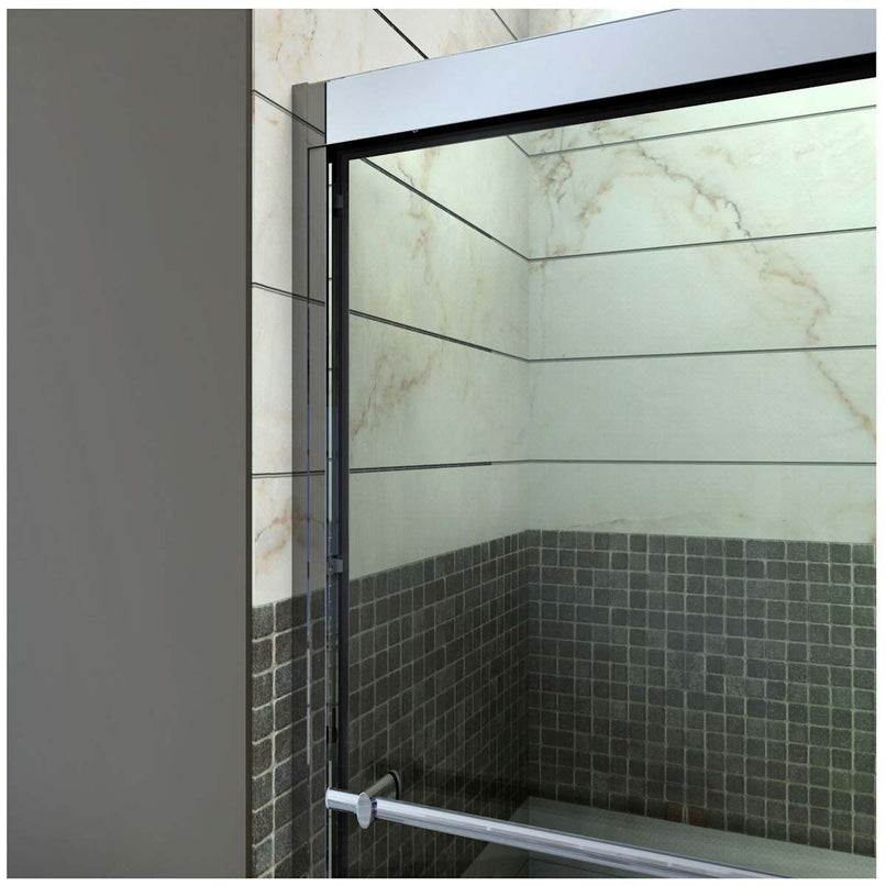 Duet 74-3/4" High x 60" Wide 32" Deep Sliding Framed Shower Door with Clear Glass, SlimeLine Shower Base Kit, and Left Drain - image 4