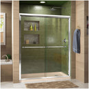 Duet 74-3/4" High x 60" Wide 32" Deep Sliding Framed Shower Door with Clear Glass, SlimeLine Shower Base Kit, and Right Drain - image 1
