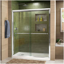Duet 74-3/4" High x 60" Wide 34" Deep Sliding Framed Shower Door with Clear Glass, SlimeLine Shower Base Kit, and Left Drain - image 1