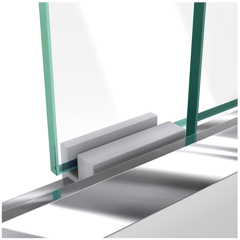 Duet 74-3/4" High x 60" Wide 34" Deep Sliding Framed Shower Door with Clear Glass, SlimeLine Shower Base Kit, and Left Drain - image 6