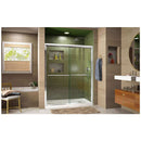 Duet 74-3/4" High x 60" Wide 34" Deep Sliding Framed Shower Door with Clear Glass, SlimeLine Shower Base Kit, and Right Drain - image 9