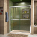 Duet 74-3/4" High x 60" Wide 36" Deep Sliding Framed Shower Door with Clear Glass, SlimeLine Shower Base Kit, and Center Drain - image 1