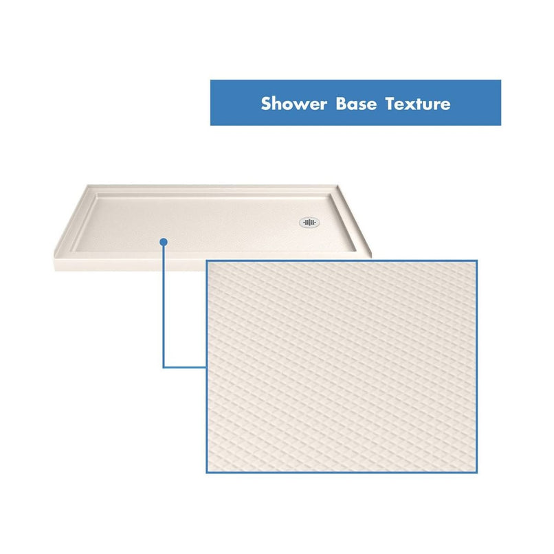 Duet 74-3/4" High x 60" Wide 36" Deep Sliding Framed Shower Door with Clear Glass, SlimeLine Shower Base Kit, and Right Drain - image 12